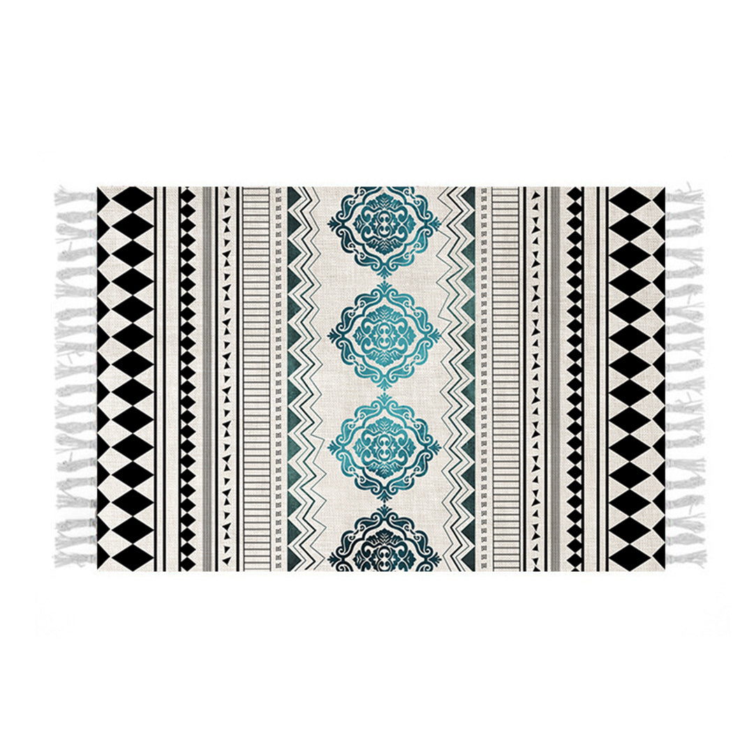 SOGA Boho Vintage Area Rug 90x180cm Multicolor Cotton Kitchen Hallway Runner Rug