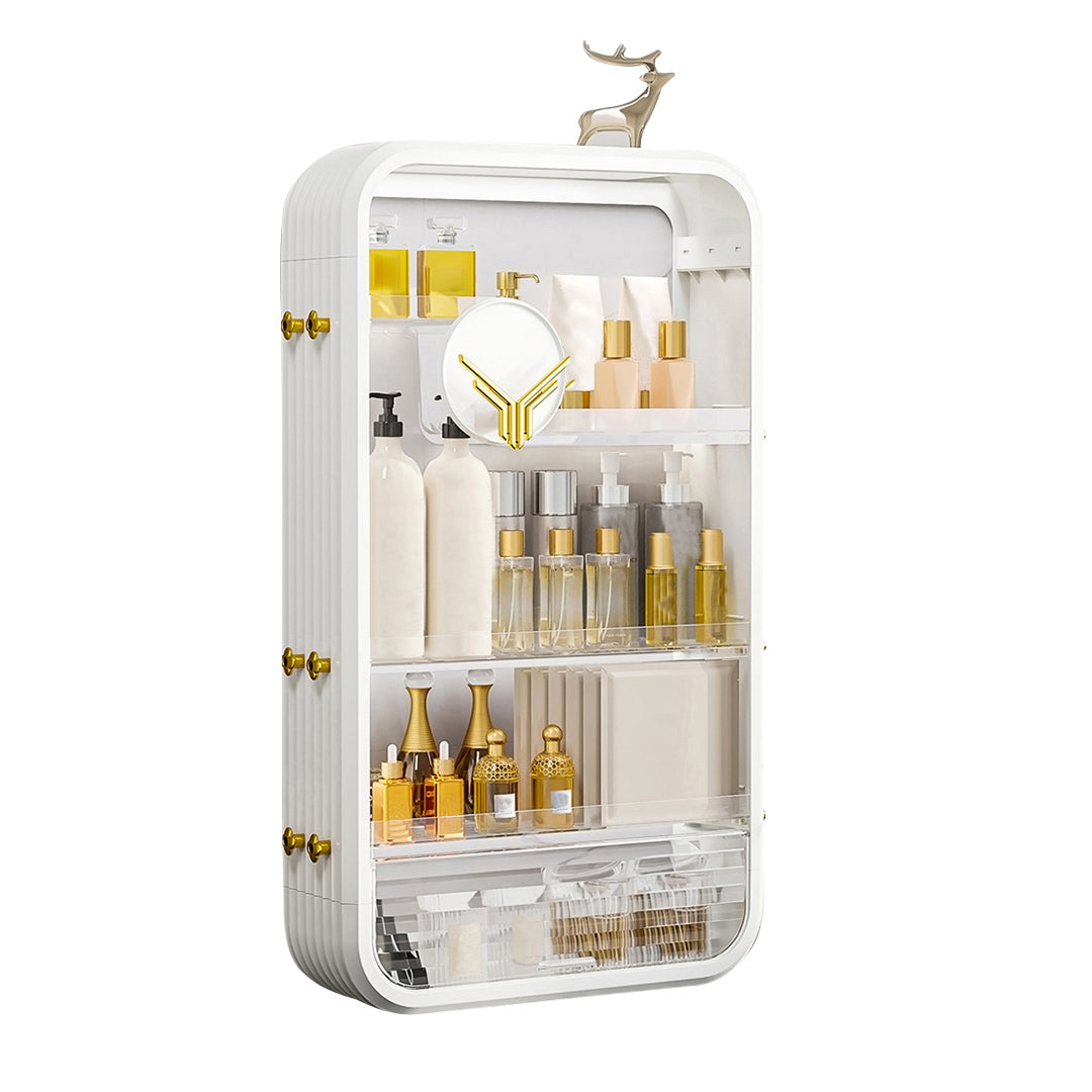SOGA 3 Tier Cosmetic Storage Organizer White Makeup Perfume Skincare Display Stand