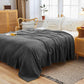 SOGA Grey Striped Throw Blanket Lightweight Flannel Polyester Sofa Blanket 200x230cm