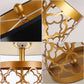 SOGA Hollowed Metal Table Lamp with Dark Fabric Shade Modern Bedside Lamp