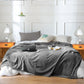 SOGA Grey Striped Throw Blanket Lightweight Flannel Polyester Sofa Blanket 200x230cm