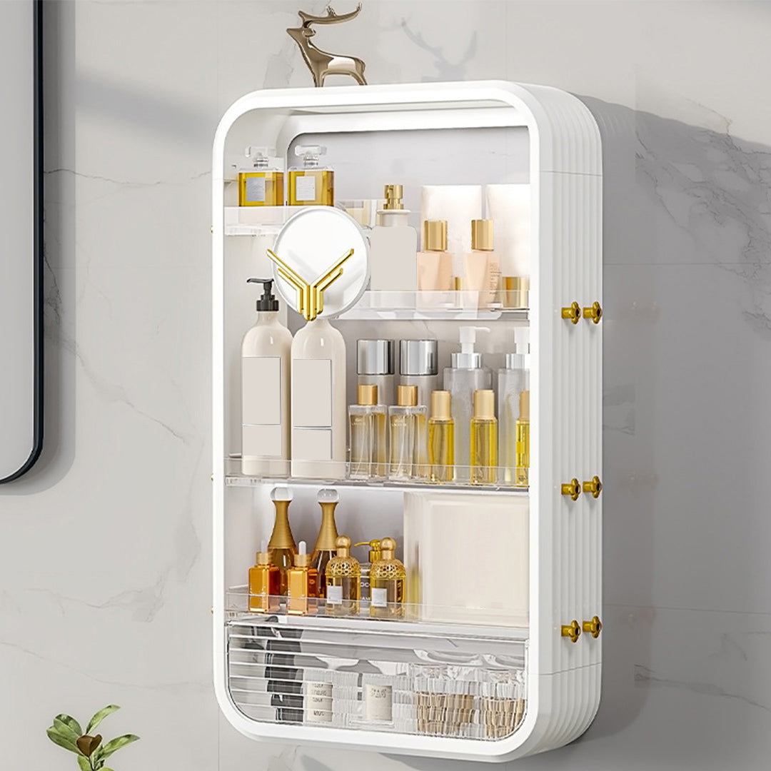 SOGA 3 Tier Cosmetic Storage Organizer White Makeup Perfume Skincare Display Stand