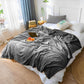 SOGA Grey Striped Throw Blanket Lightweight Flannel Polyester Sofa Blanket 200x230cm
