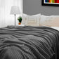 SOGA Grey Striped Throw Blanket Lightweight Flannel Polyester Sofa Blanket 200x230cm