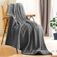 SOGA Grey Striped Throw Blanket Lightweight Flannel Polyester Sofa Blanket 200x230cm