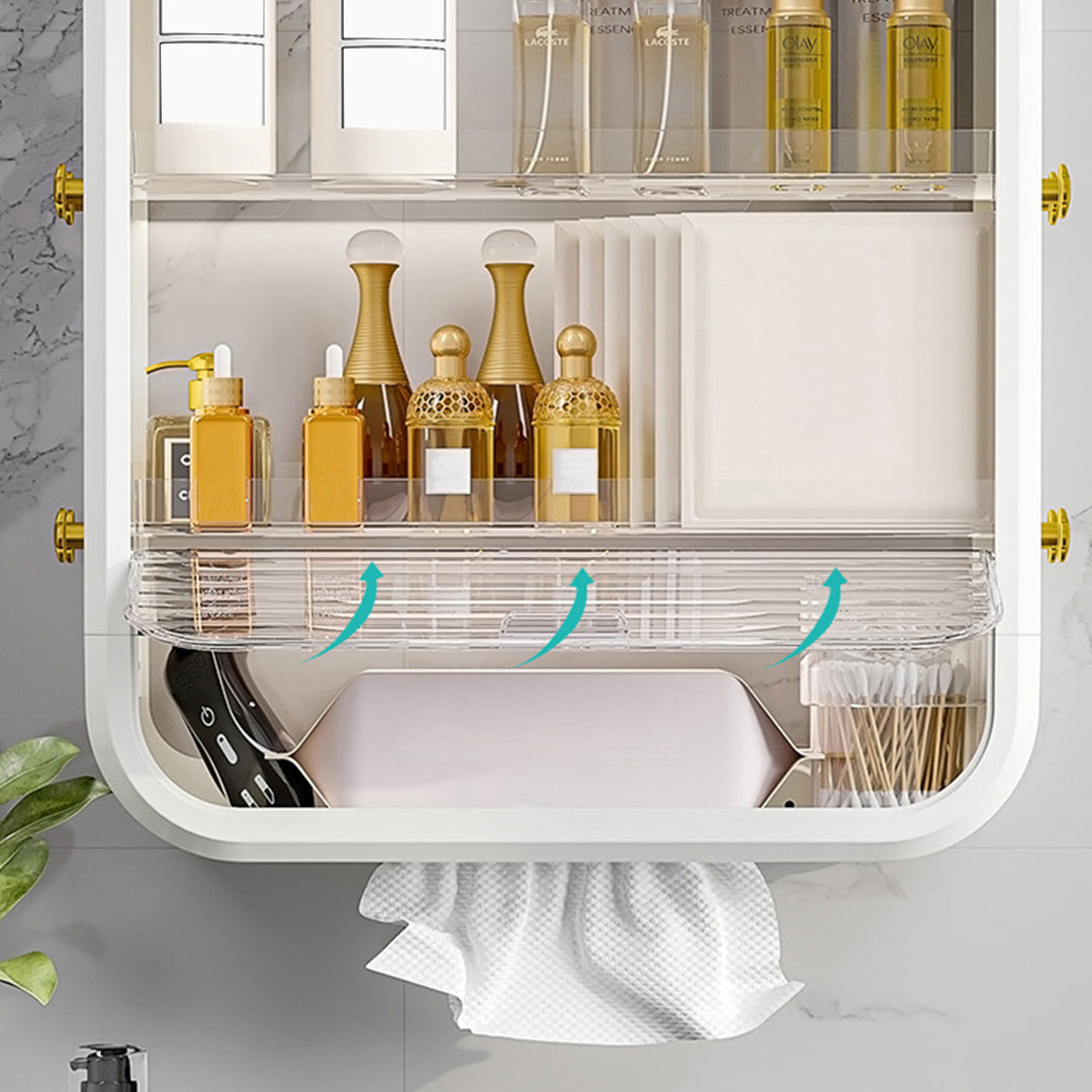 SOGA 3 Tier Cosmetic Storage Organizer White Makeup Perfume Skincare Display Stand