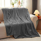 SOGA Grey Striped Throw Blanket Lightweight Flannel Polyester Sofa Blanket 200x230cm