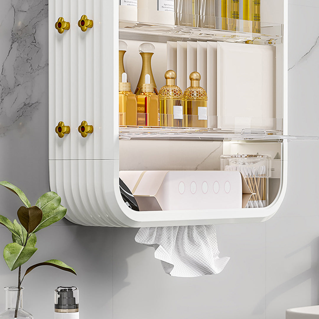 SOGA 3 Tier Cosmetic Storage Organizer White Makeup Perfume Skincare Display Stand