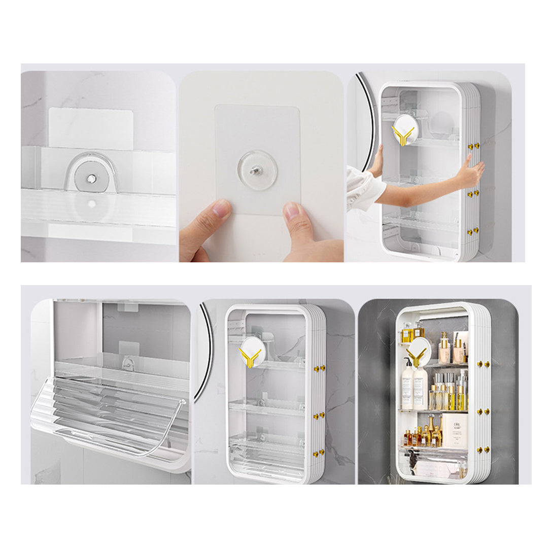 SOGA 3 Tier Cosmetic Storage Organizer White Makeup Perfume Skincare Display Stand