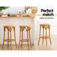 Artiss Bar Stool Rattan Seat Wooden