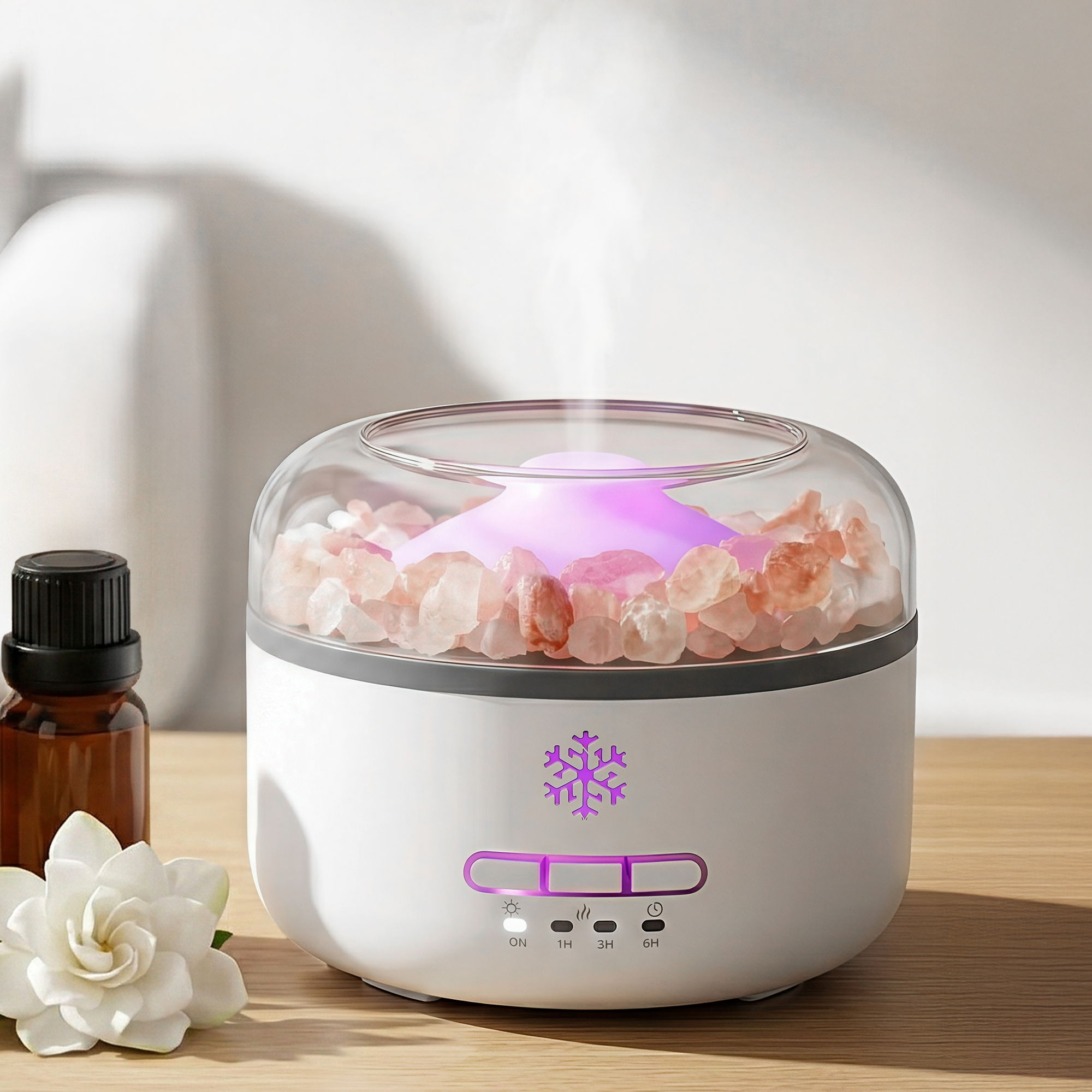 Devanti Salt Lamp Aroma Diffuser 150ml Ultrasonic Humidifier Night Light