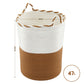 Artiss Woven Laundry Basket with handles Foldable White & Brown