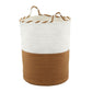 Artiss Woven Laundry Basket with handles Foldable White & Brown