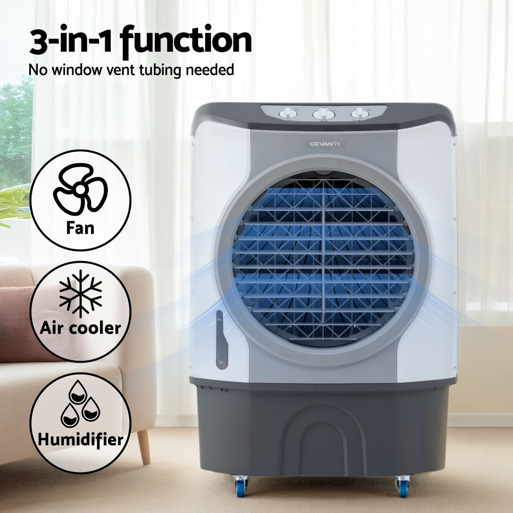 Devanti Commercial Evaporative Air Cooler 45L Portable Cooling Unit