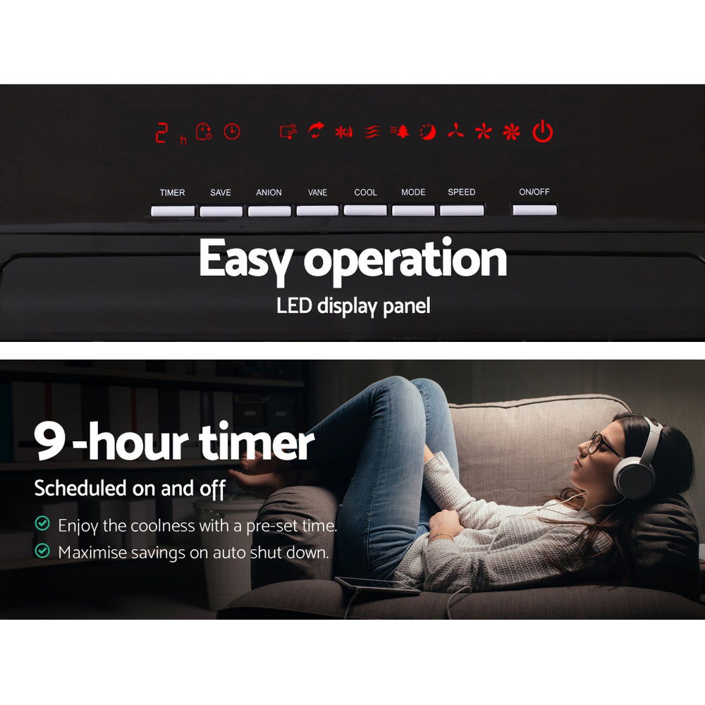 Devanti Evaporative Air Cooler 8L Portable Cooling Fan with Humidifier