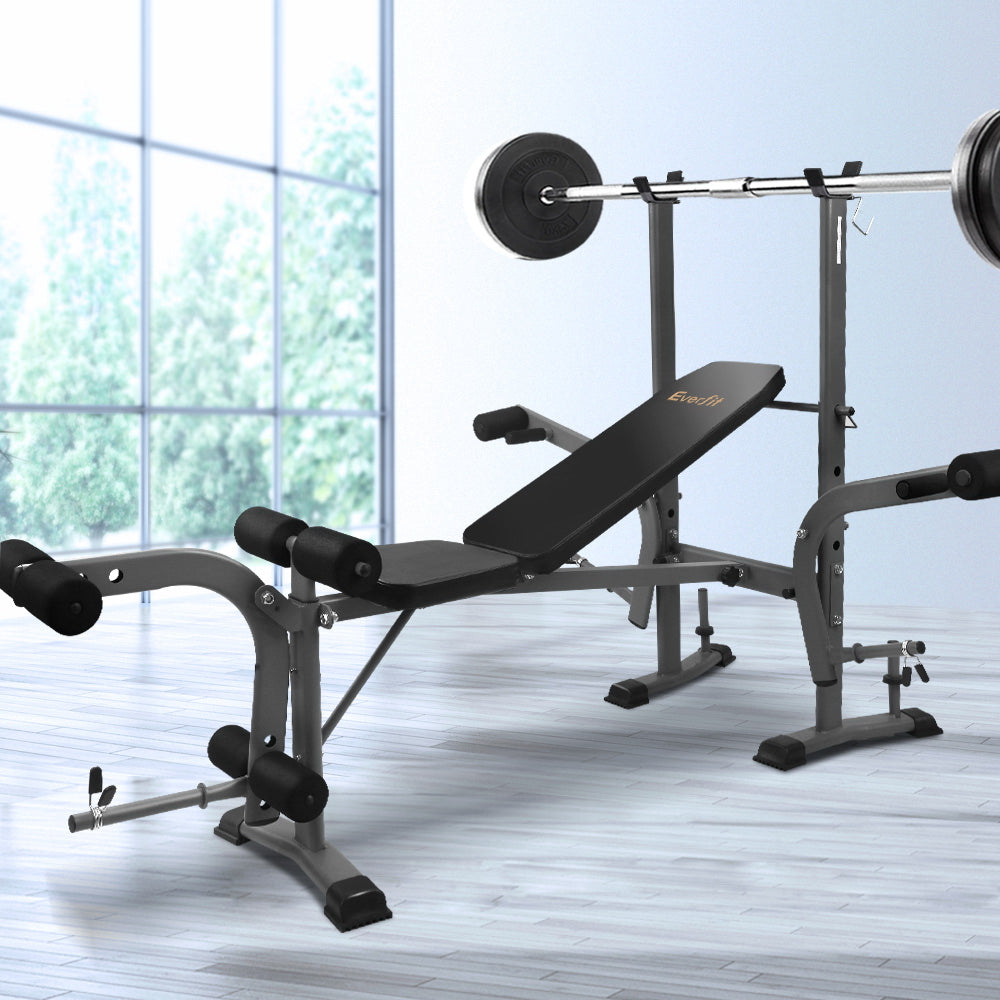 Everfit 8 in 1 Adjustable Weight Bench Press Home Gym Station 200 kg
