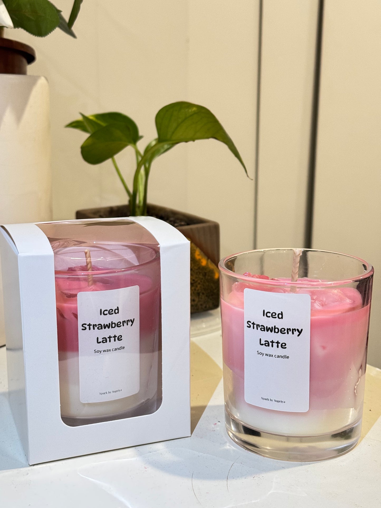 Iced Strawberry Latte Candle