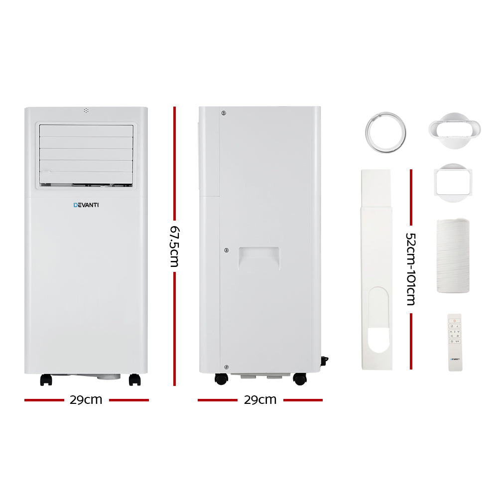 Devanti Portable Air Conditioner 7000BTU 3 in 1 Cooling Unit with Dehumidifier