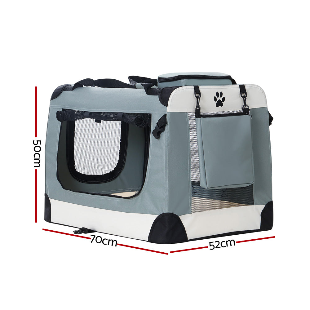 i.Pet Soft Pet Carrier Crate 70cm Foldable Dog & Cat Travel Cage Portable Car Kennel