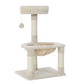 i.Pet Cat Tree 69cm Scratching Post Tower with Bed Hammock & Toys Beige