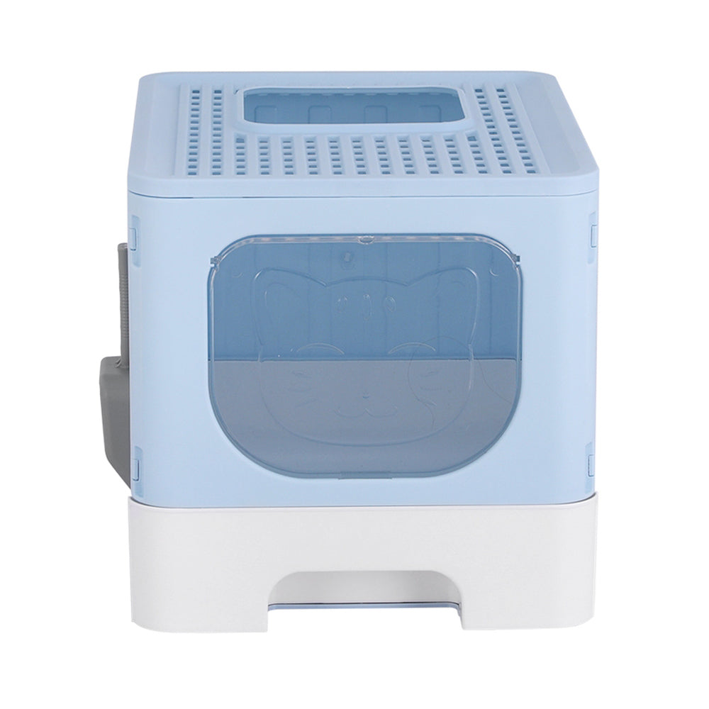 i.Pet Enclosed Cat Litter Box Foldable Hooded Kitty Toilet with Tray & Scoop
