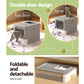 i.Pet Enclosed Cat Litter Box Foldable Hooded Kitty Toilet with Tray & Scoop