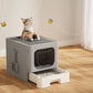 i.Pet Enclosed Cat Litter Box Foldable Hooded Kitty Toilet with Tray & Scoop