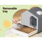 i.Pet Enclosed Cat Litter Box with Scoop & Mat Hooded Kitty Toilet Grey
