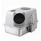 i.Pet Large Stainless Steel Cat Litter Box with High Sides Odour Control Grey