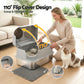 i.Pet Large Stainless Steel Cat Litter Box with High Sides Odour Control Grey