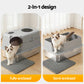 i.Pet Large Stainless Steel Cat Litter Box with High Sides Odour Control Grey
