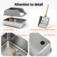 i.Pet Cat Litter Box Stainless Steel Large Semi-Enclosed Pet Kitty Toilet Grey