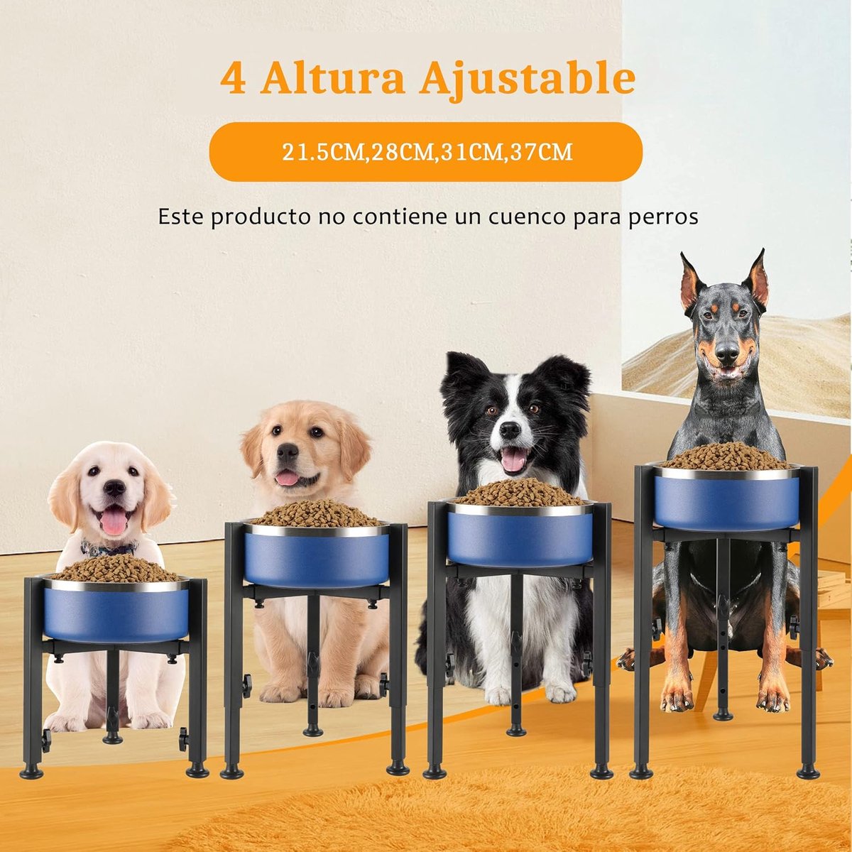 Adjustable Elevated Dog Bowl Stand Metal Raised Pet Feeder Single & Double Holder
