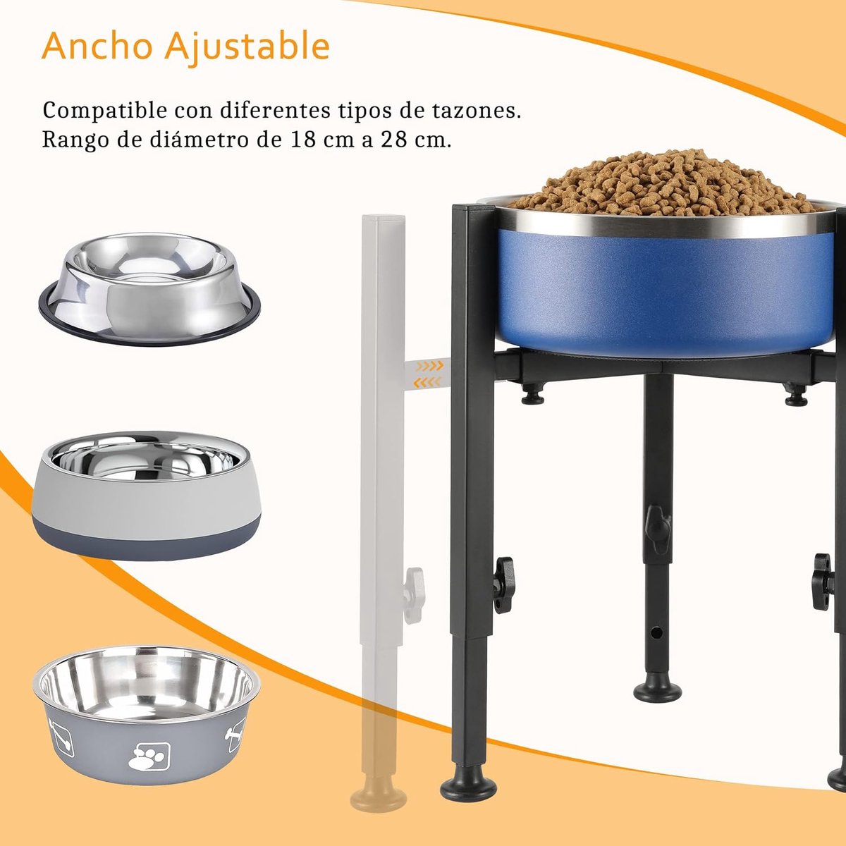 Adjustable Elevated Dog Bowl Stand Metal Raised Pet Feeder Single & Double Holder