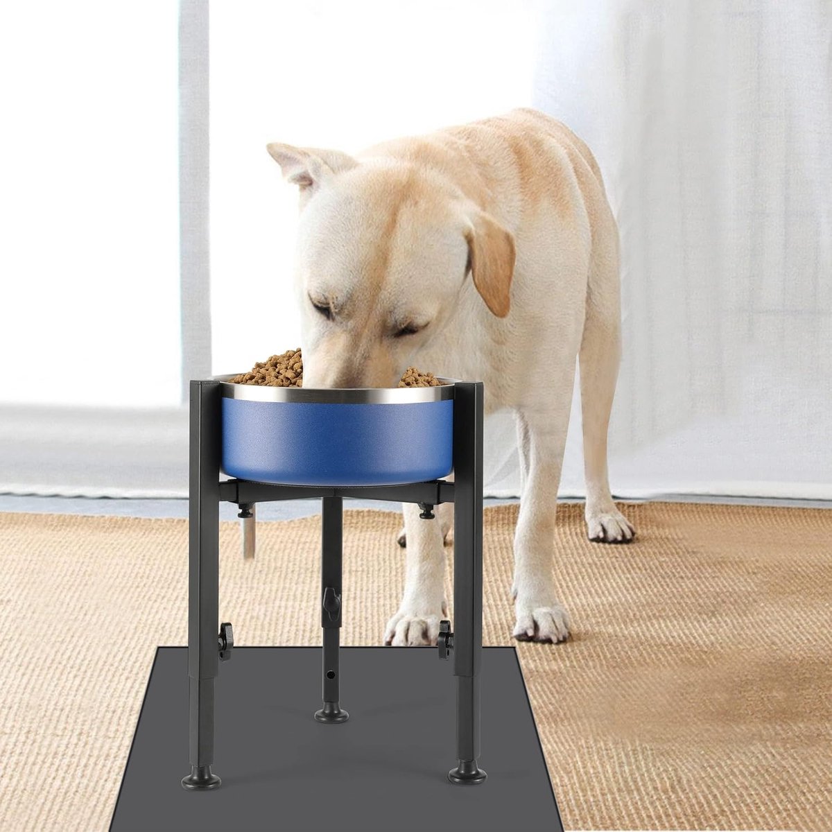 Adjustable Elevated Dog Bowl Stand Metal Raised Pet Feeder Single & Double Holder