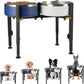 Adjustable Elevated Dog Bowl Stand Metal Raised Pet Feeder Single & Double Holder