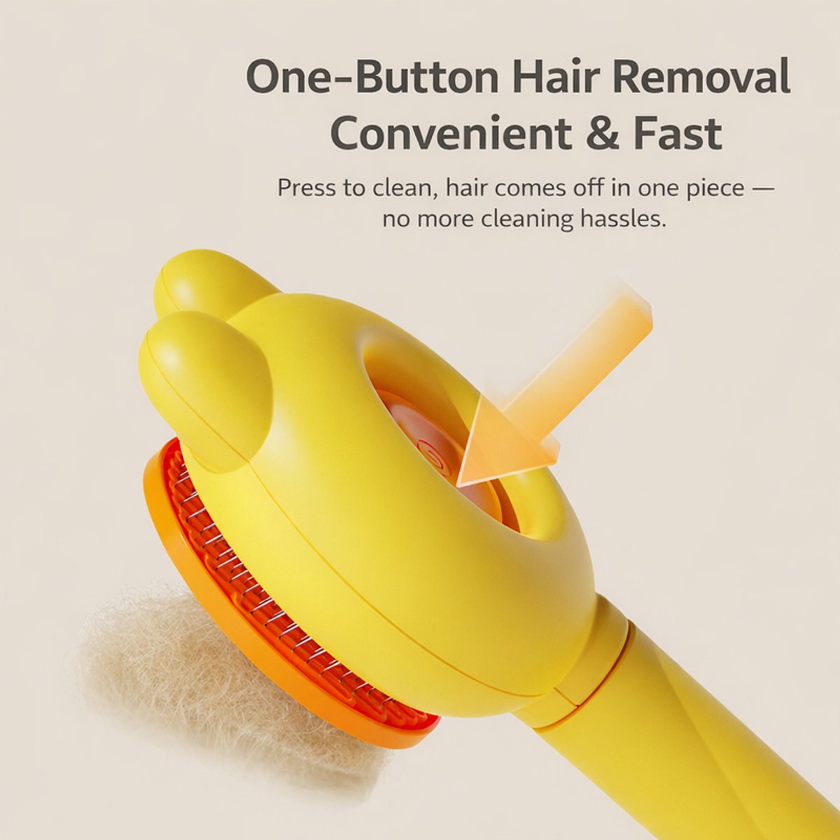 Self Cleaning Pet Grooming Brush Hair Remover for Cats and Dogs Yellow