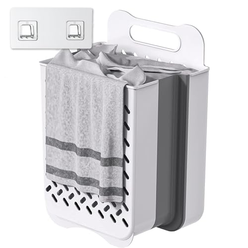 1 Piece Foldable Silicone Laundry Basket for Clothes, Towels and Bathroom Storage, Space-Saving Washing Basket for Home Use, Black
