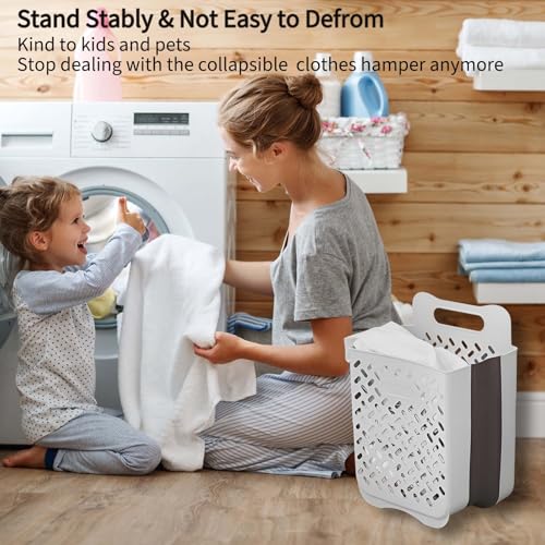 1 Piece Foldable Silicone Laundry Basket for Clothes, Towels and Bathroom Storage, Space-Saving Washing Basket for Home Use, Black