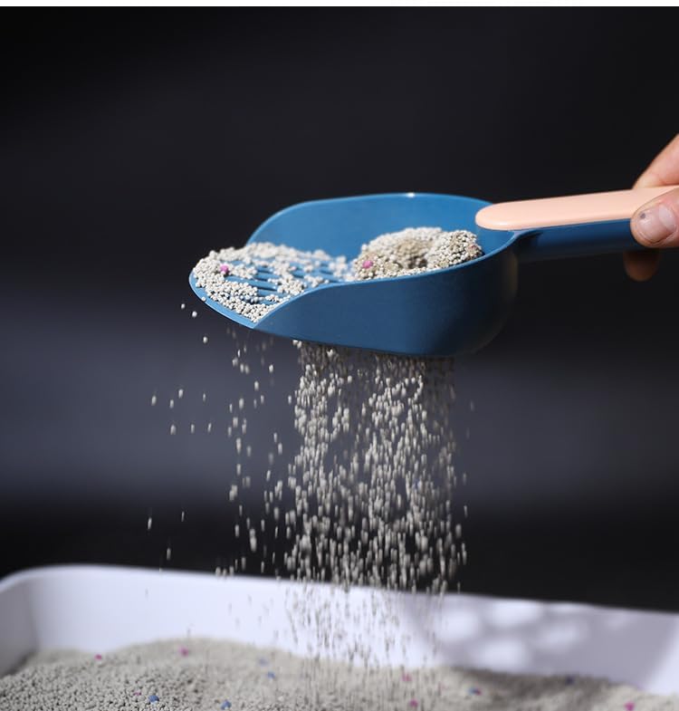 Cat Litter Scoop with Holder - Cat Litter Scoop - Cat Litter Sieve - Cat Litter Accessories - Cat Toilet Scoop - Feces Scoop - Pet Supplies - Cat Litter Care - Cat Litter Sieve Scoop - Dark Blue - 1 Piece