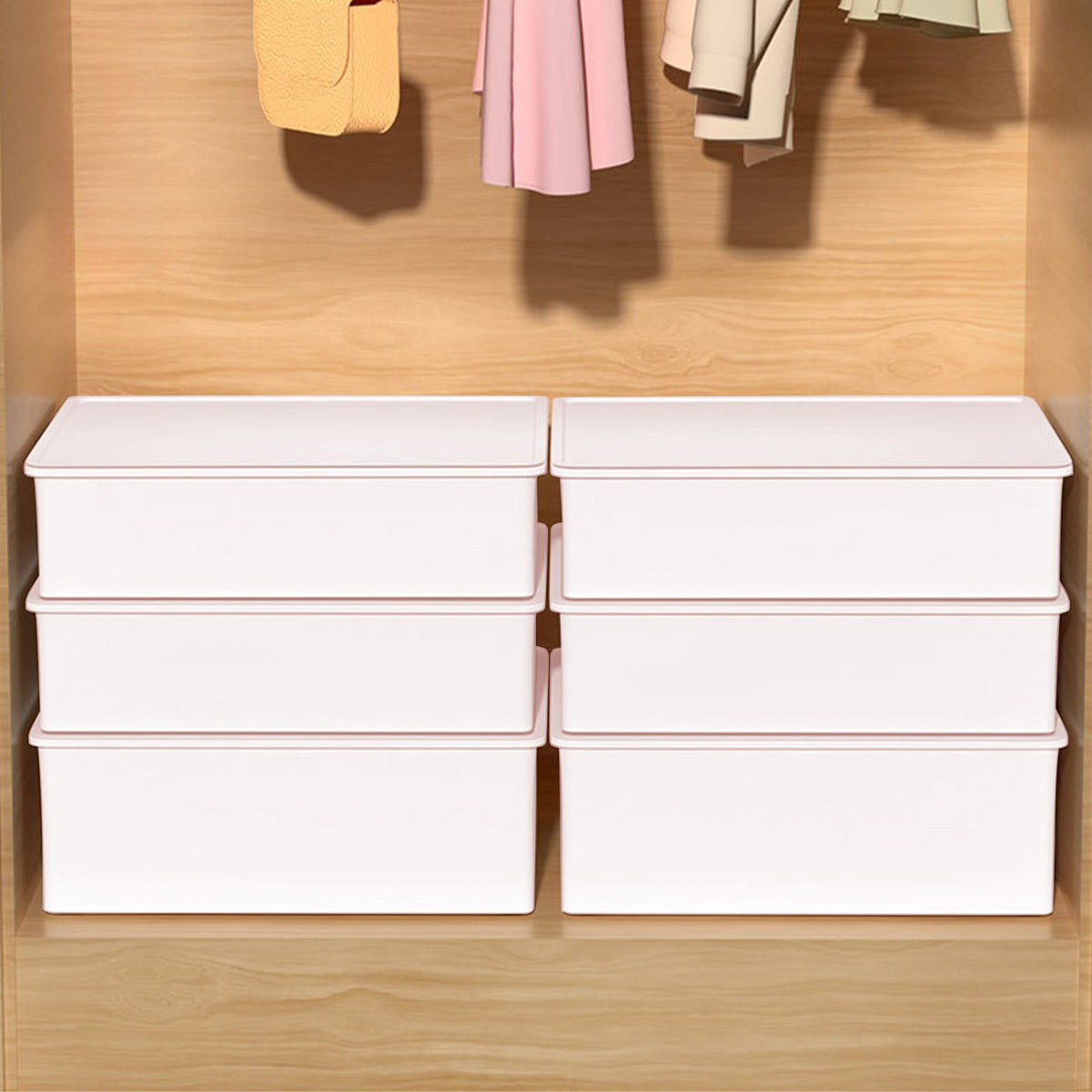 Sock & Underwear Drawer Organizer Storage Bin with Lid