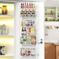6 Tier Adjustable Over Door Pantry Organizer Rack Kitchen Storage with Metal Baskets