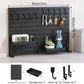 CARLA HOME Desk Pegboard Organizer Kit 2 Pack with Hooks Tray and Clamp Mount Black