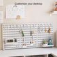 CARLA HOME Desk Pegboard Organizer Kit 2 Pack with Hooks Tray and Clamp Mount White