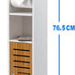 Toilet Paper Roll Holder for Bathroom with roller (Bamboo, 76cm)