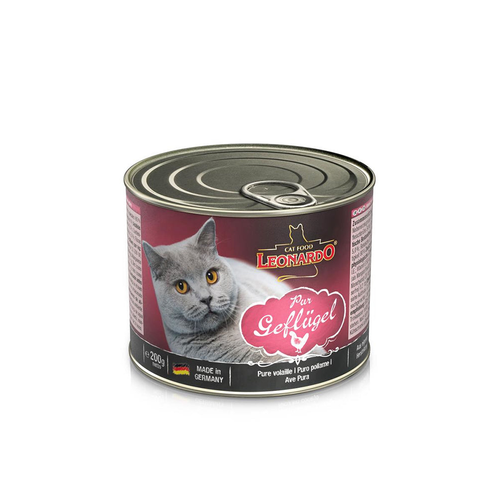 LEONARDO Quality Selection Pure Poultry Wet Cat Food 200gx6