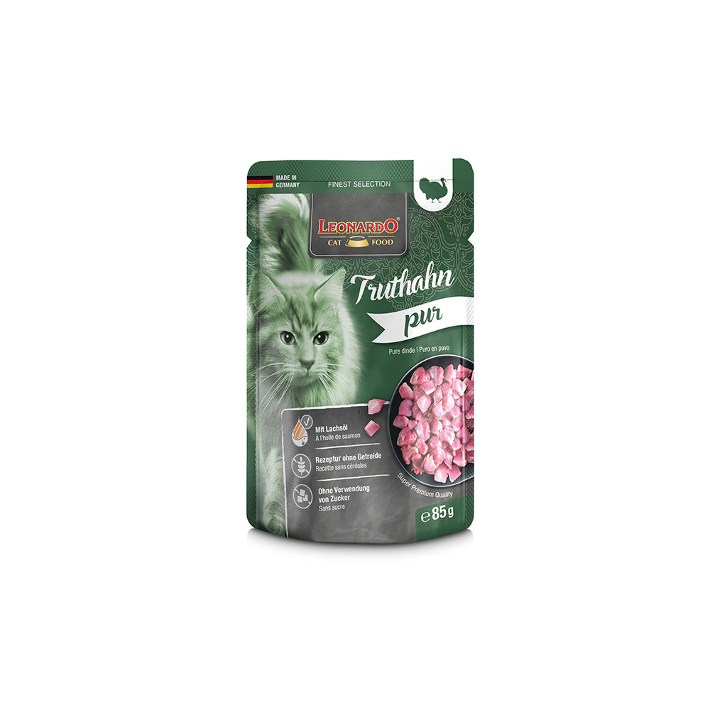 LEONARDO Finest Selection Pure Turkey Wet Cat Food 85gx16