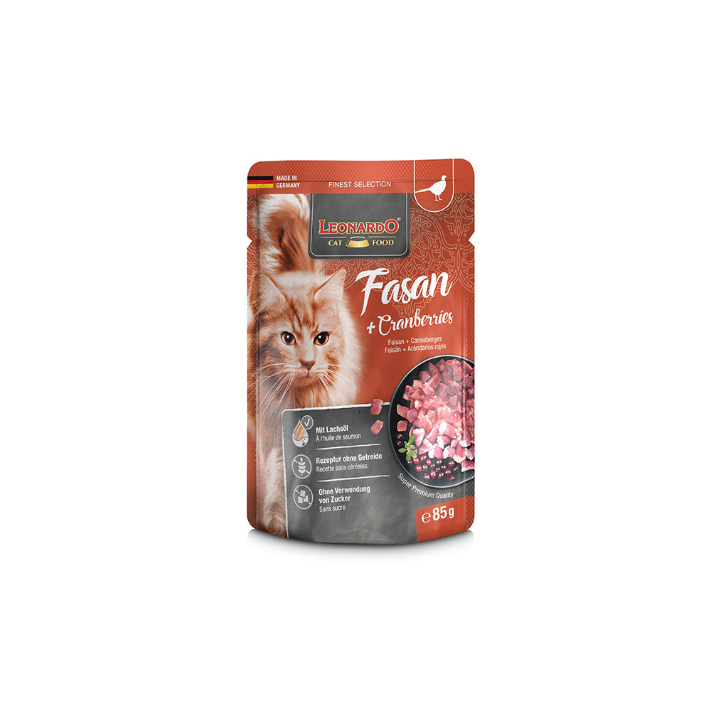 LEONARDO Finest Selection Pheasant & Cranberry Wet Cat Food 85gx16