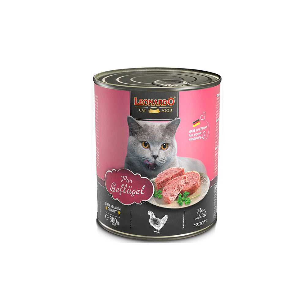 LEONARDO Quality Selection Pure Poultry Wet Cat Food 800gx6