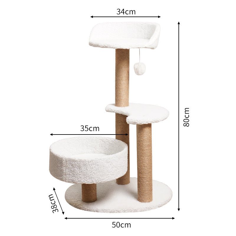 Modern Cat Tree Tower with Scratching Posts & Perches 80cm Cat Condo Furniture